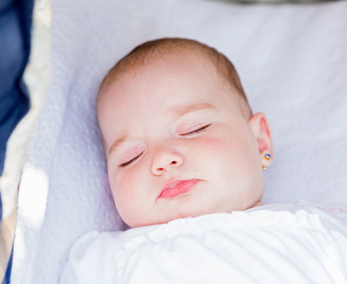 Closeup photo of an adorable sleeping baby